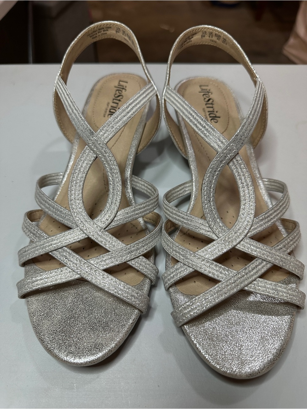Strappy Silver Dress Sandals